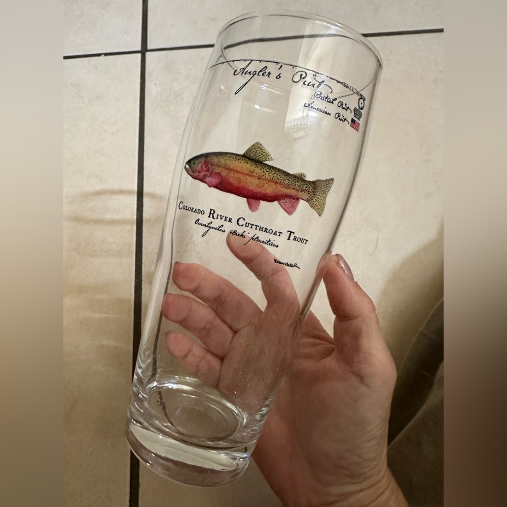Angler’s Pint Glass with Trout Design
